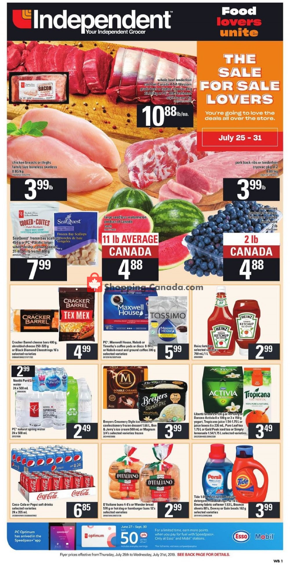 Your Independent Grocer flyer from Thursday July 25, 2019 to Wednesday July 31, 2019 - page 1