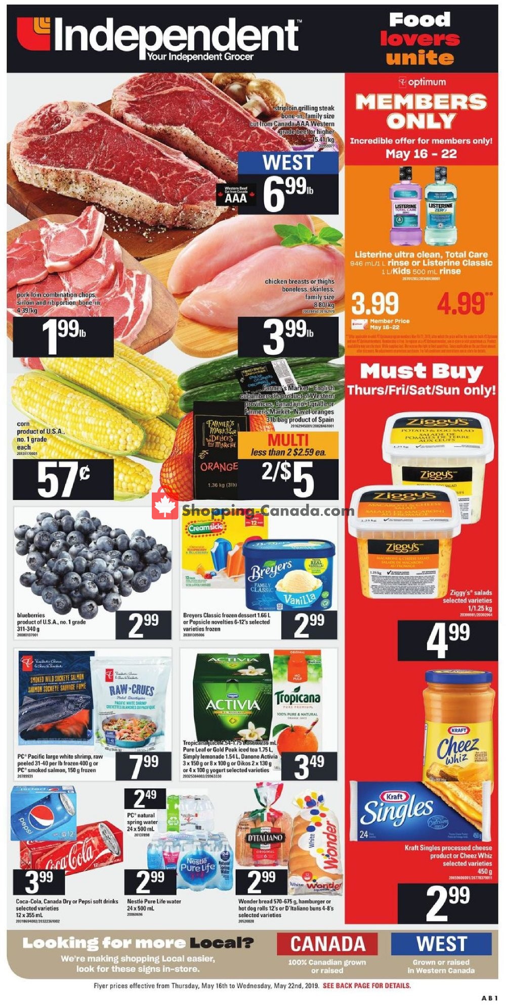 Your Independent Grocer flyer from Thursday May 16, 2019 to Wednesday May 22, 2019 - page 1