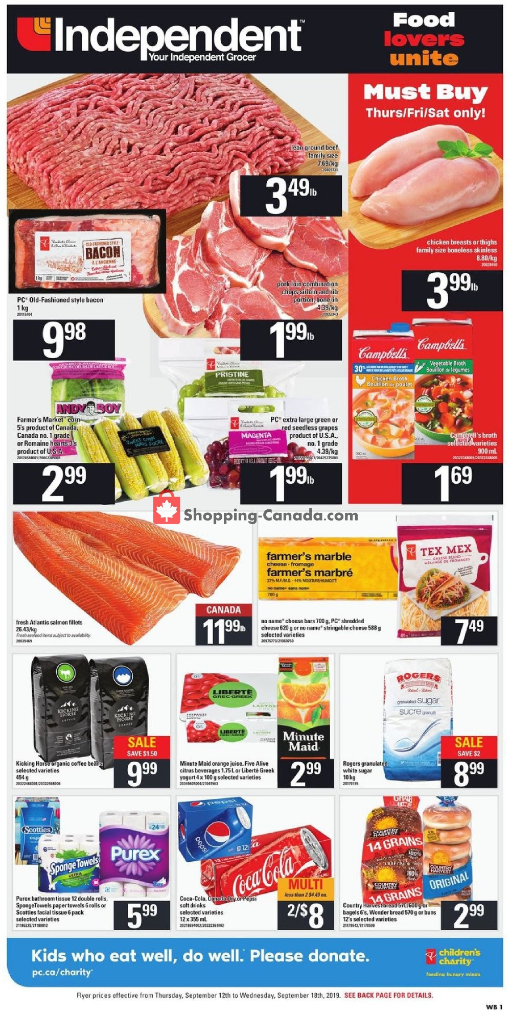 Your Independent Grocer flyer from Thursday September 12, 2019 to Wednesday September 18, 2019 - page 1