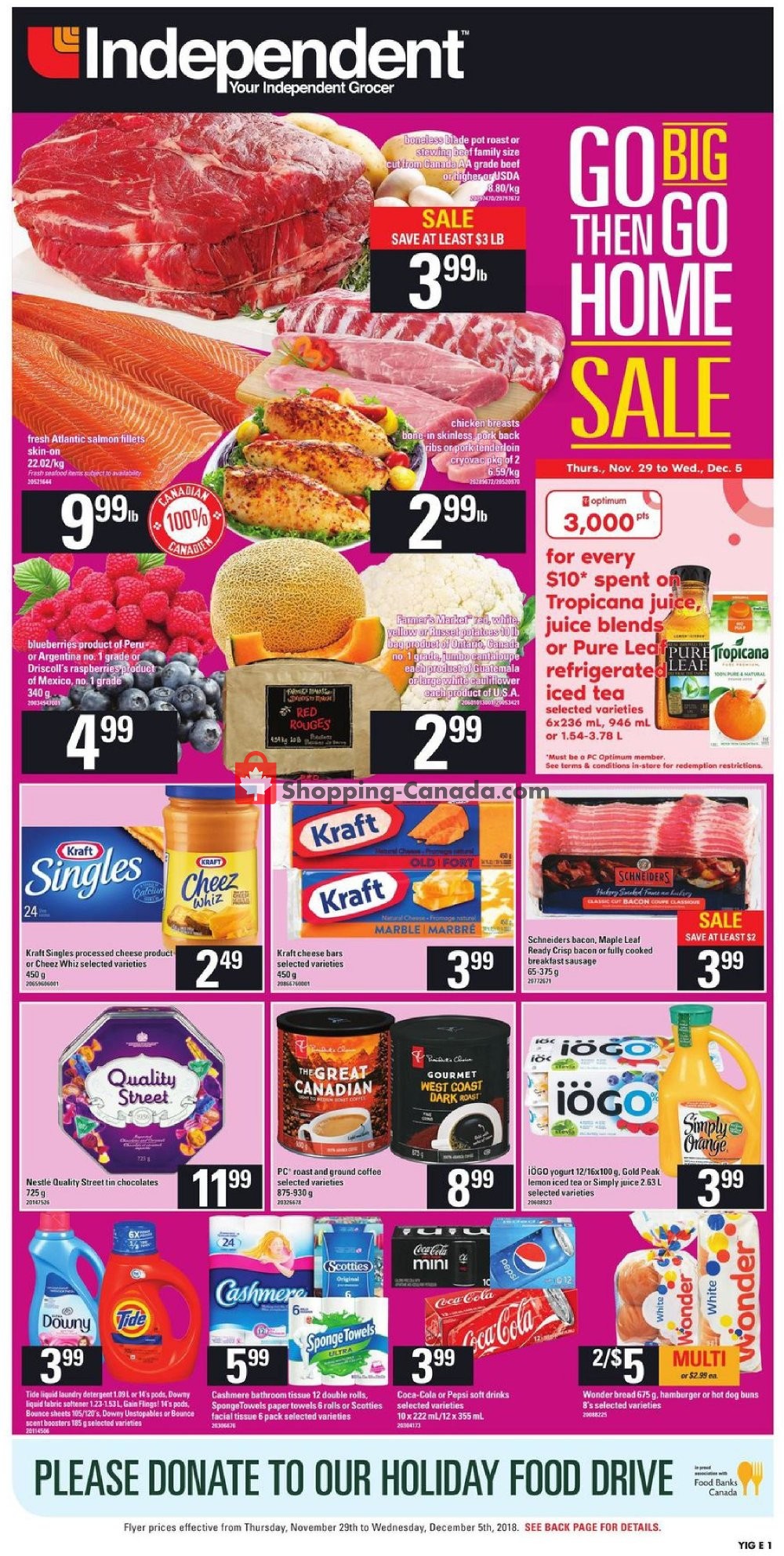 Your Independent Grocer flyer from Thursday November 29, 2018 to Wednesday December 5, 2018 - page 1