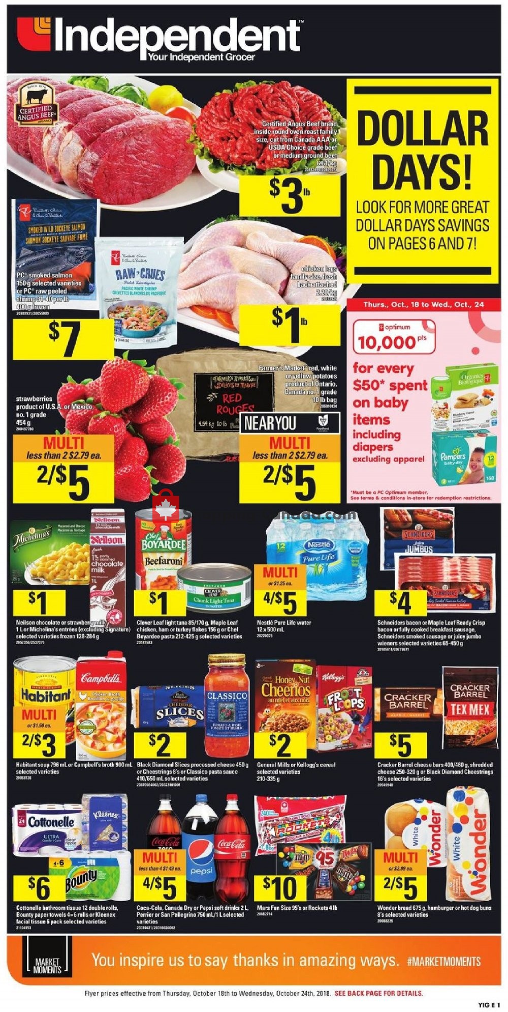 Your Independent Grocer flyer from Thursday October 18, 2018 to Wednesday October 24, 2018 - page 1