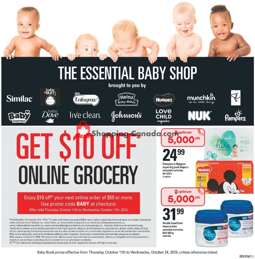 Your Independent Grocer flyer from Thursday October 11, 2018 to Wednesday October 24, 2018 - page 1