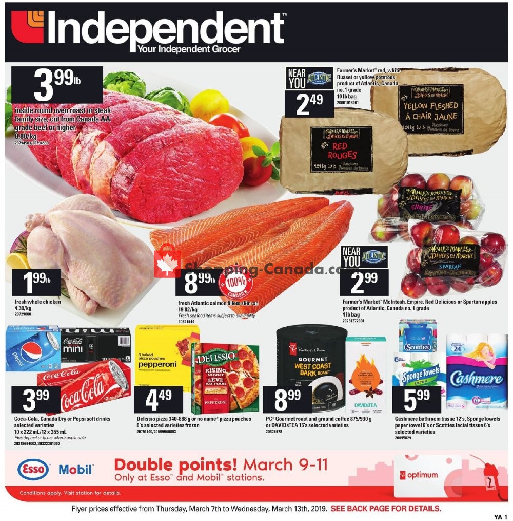 Your Independent Grocer flyer from Thursday March 7, 2019 to Wednesday March 13, 2019 - page 1