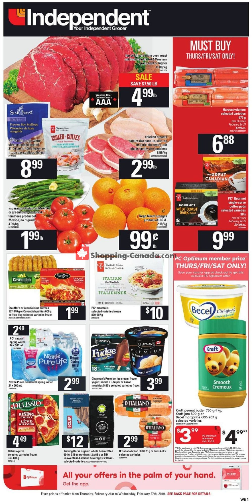 Your Independent Grocer flyer from Thursday February 21, 2019 to Wednesday February 27, 2019 - page 1