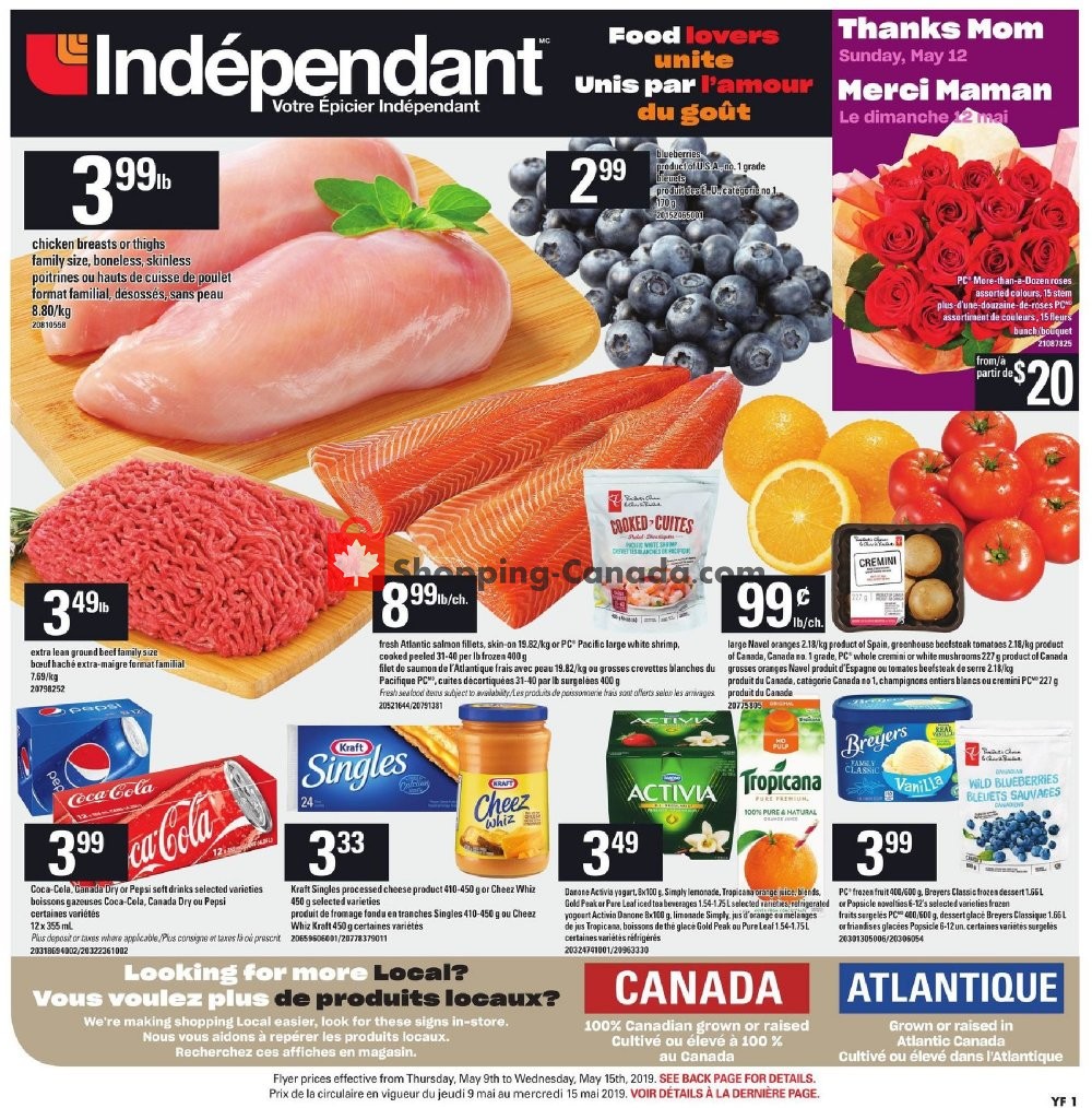 Your Independent Grocer flyer from Thursday May 9, 2019 to Wednesday May 15, 2019 - page 1