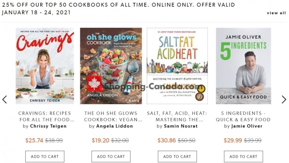 Indigo Chapters Canada, flyer (Hot Offers) January 18 January 24
