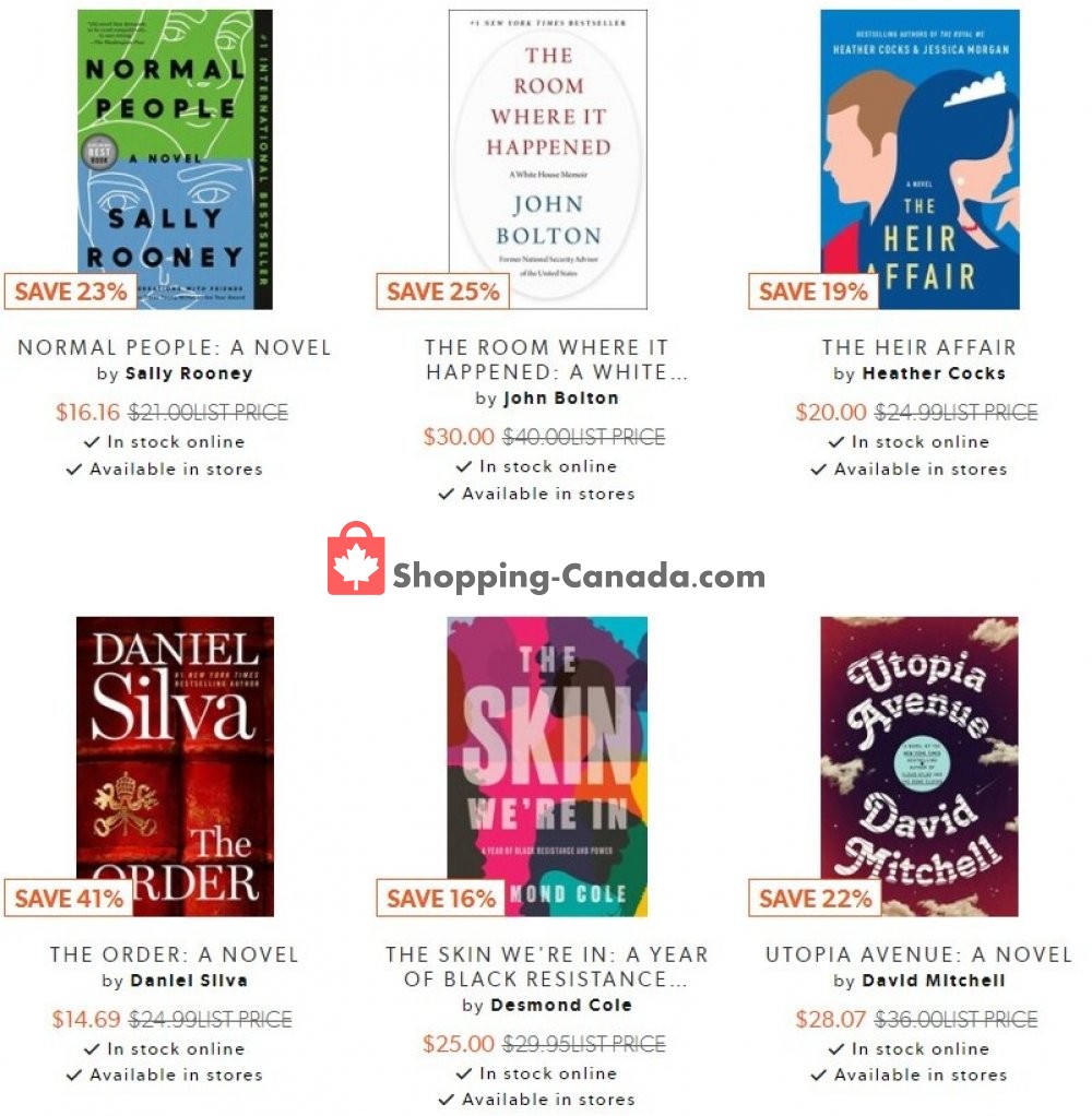 Indigo Chapters Canada, flyer (Special Offer) August 24 August