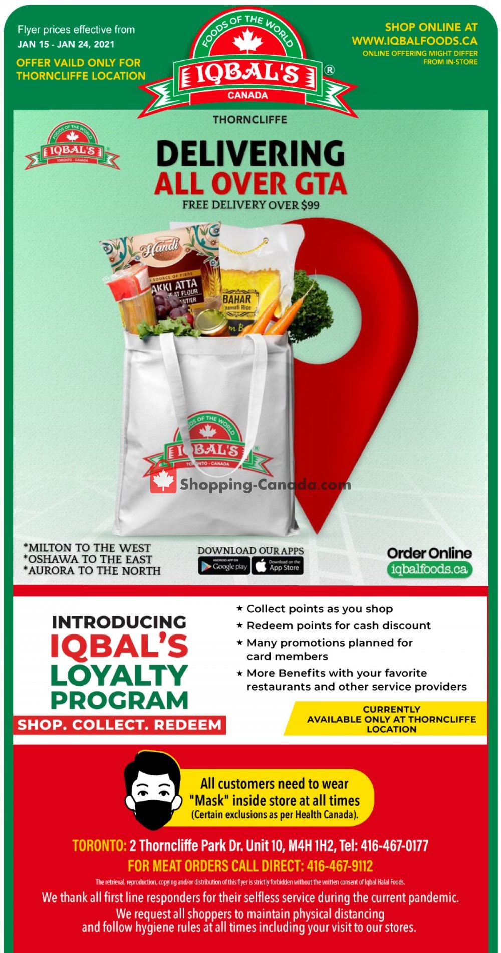 Iqbal Foods flyer from Friday January 15, 2021 to Sunday January 24, 2021 - page 1
