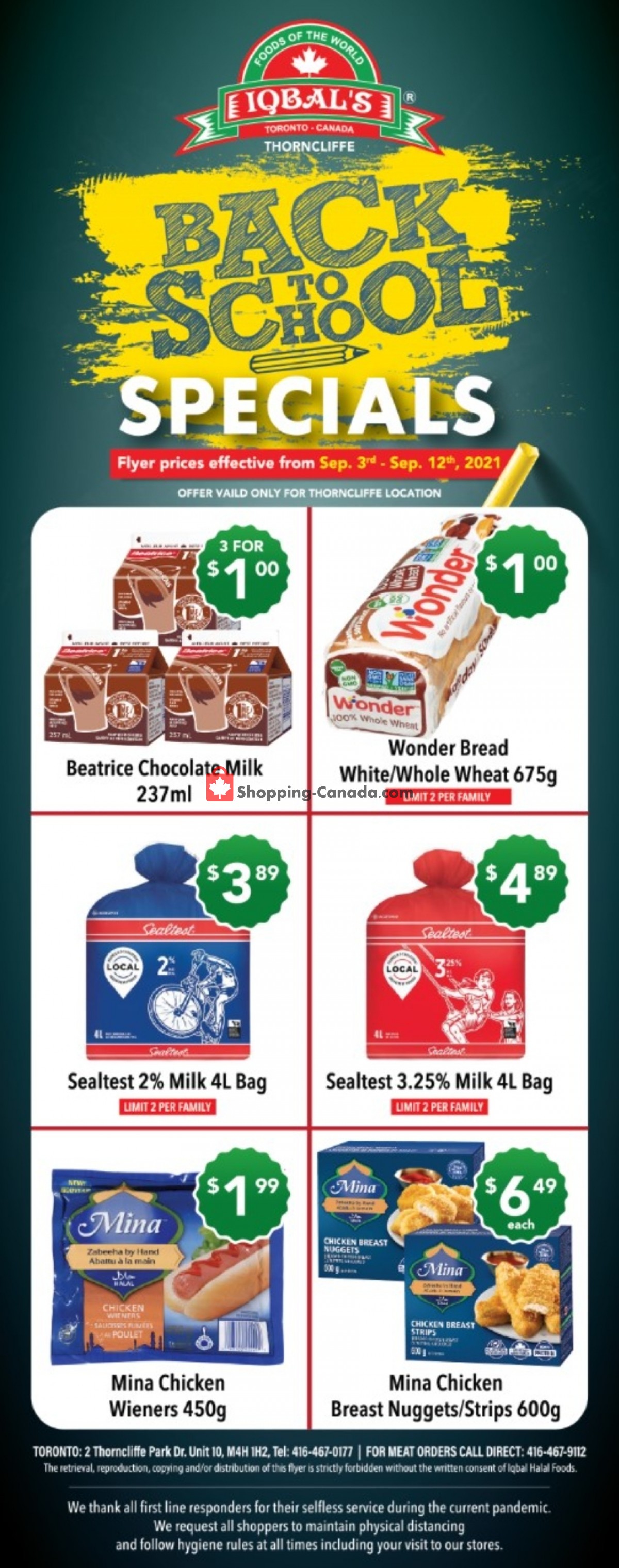 Iqbal Foods flyer from Friday September 3, 2021 to Sunday September 12, 2021 - page 1