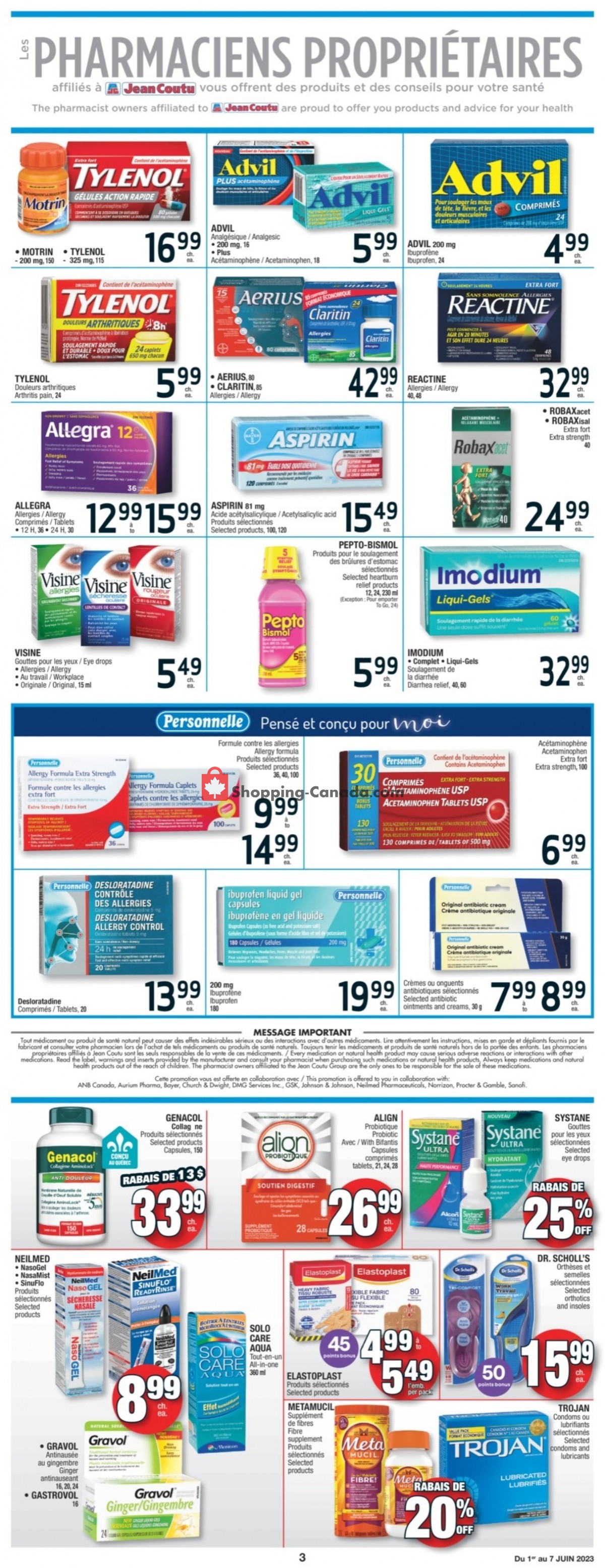 Jean Coutu Pharmacy Canada, flyer (Amazing Deals QC) June 1 June