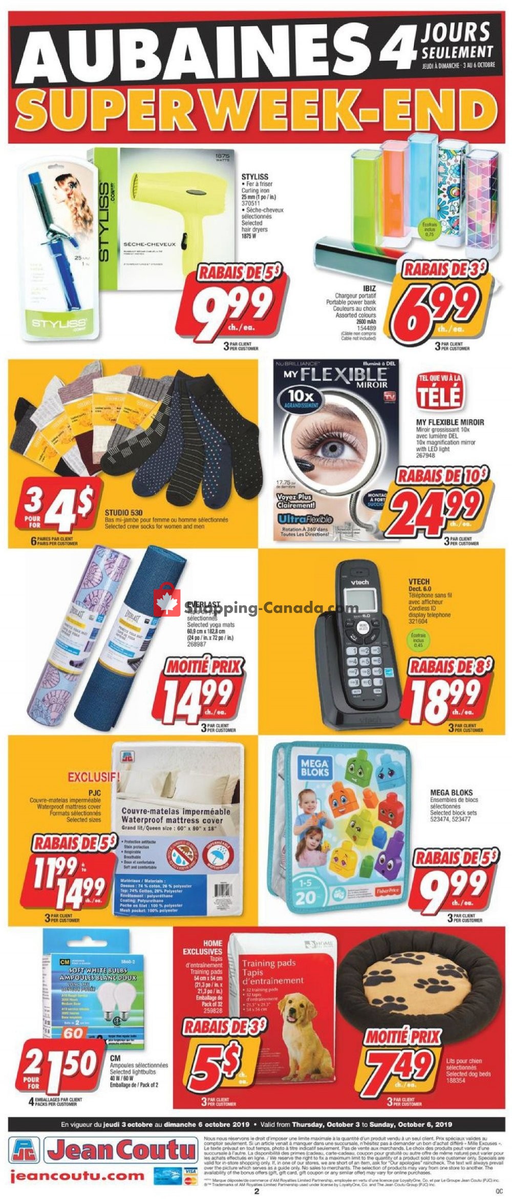 Jean Coutu Pharmacy flyer from Thursday October 3, 2019 to Sunday October 6, 2019 - page 2