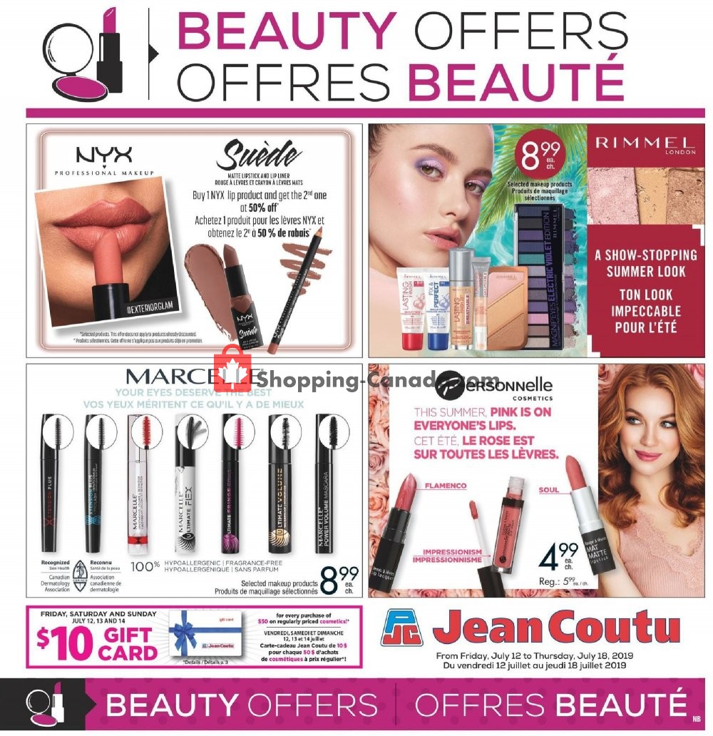 Jean Coutu Pharmacy flyer from Friday July 12, 2019 to Thursday July 18, 2019 - page 1