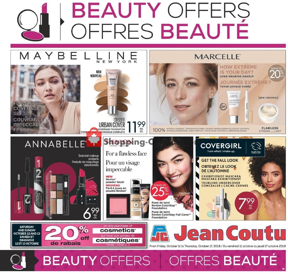 Jean Coutu Pharmacy flyer from Friday October 11, 2019 to Thursday October 17, 2019 - page 1