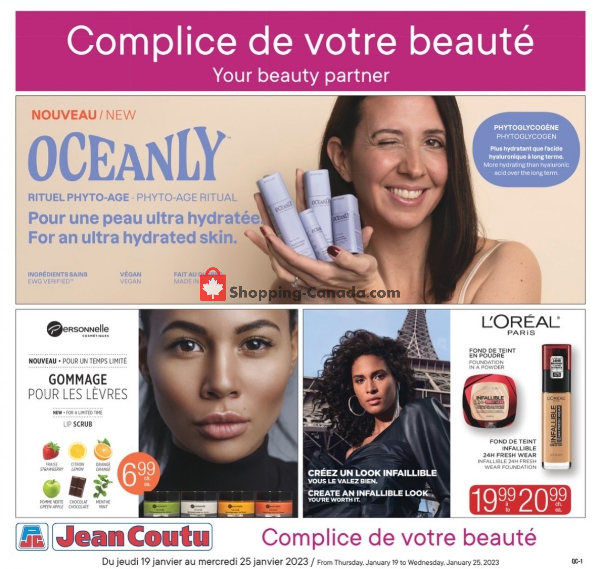Jean Coutu Pharmacy flyer from Thursday January 19, 2023 to Wednesday January 25, 2023 - page 1