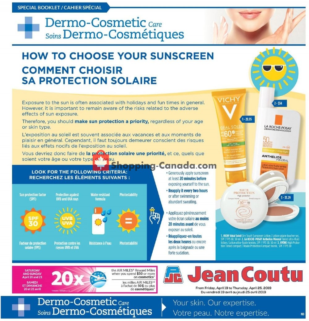 Jean Coutu Pharmacy flyer from Friday April 19, 2019 to Thursday April 25, 2019 - page 1