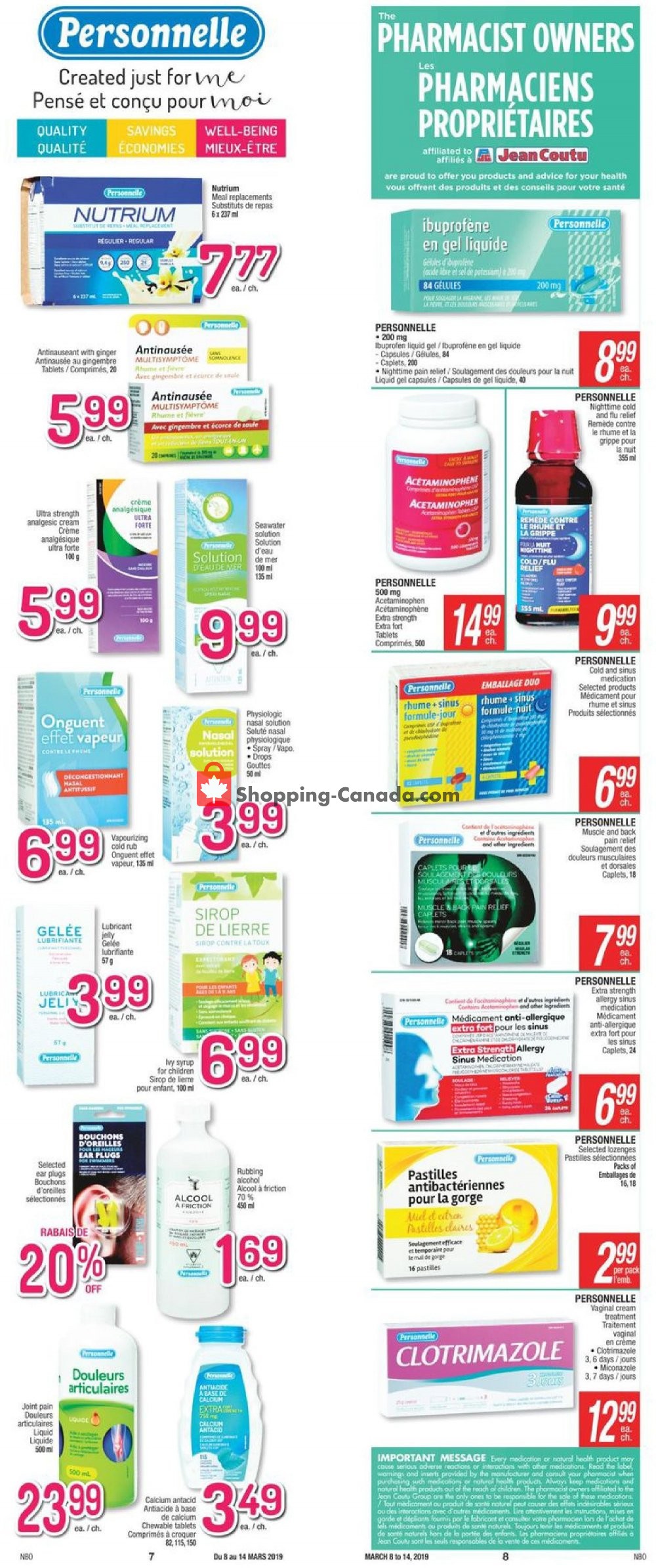 Jean Coutu Pharmacy flyer from Friday March 8, 2019 to Thursday March 14, 2019 - page 6