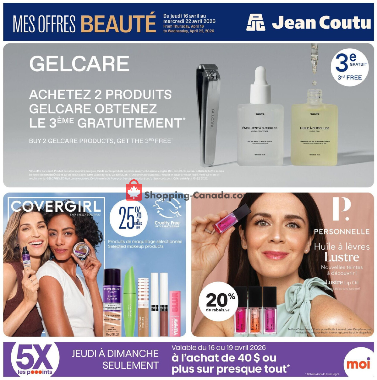 Jean Coutu Pharmacy flyer from Thursday April 16, 2026 to Wednesday April 22, 2026 - page 1