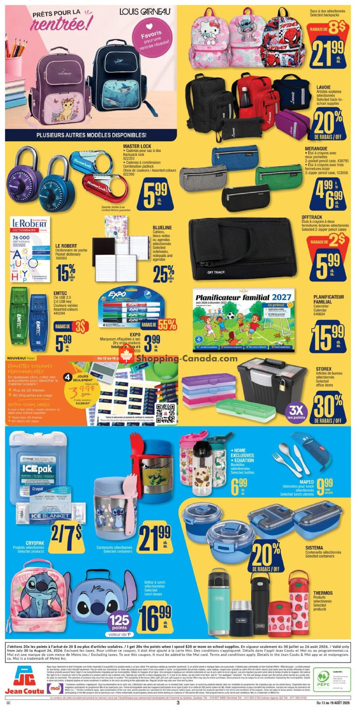 Jean Coutu Pharmacy flyer from Thursday August 13, 2026 to Wednesday August 19, 2026 - page 3