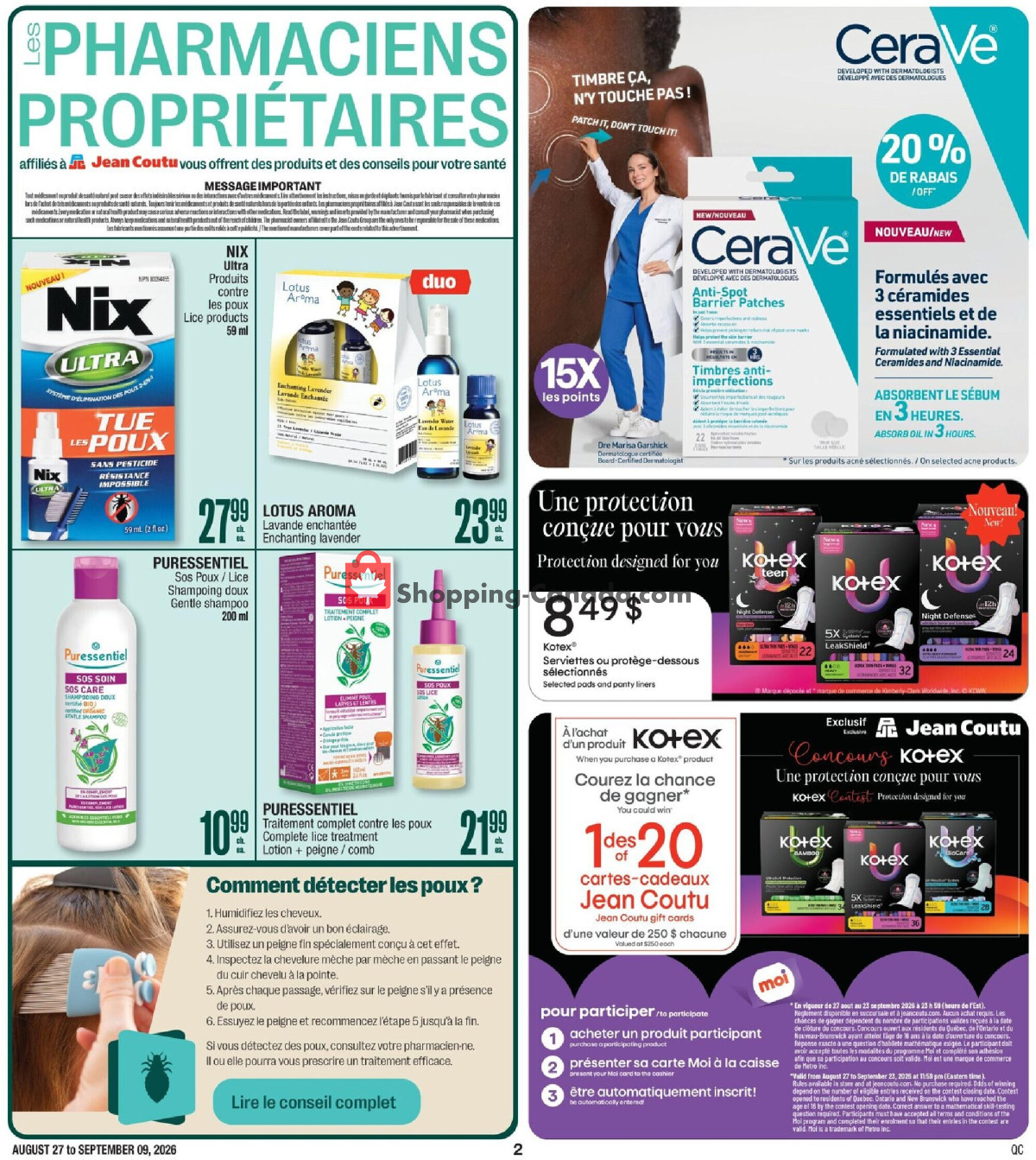 Jean Coutu Pharmacy flyer from Thursday August 27, 2026 to Wednesday September 9, 2026 - page 4