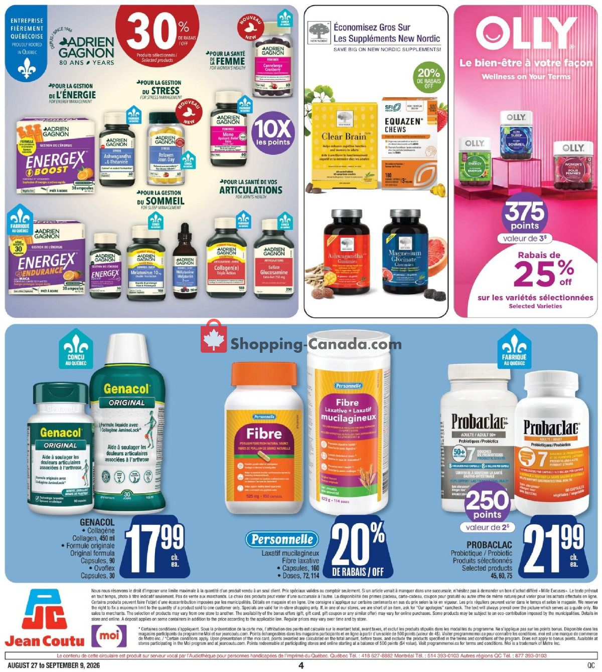 Jean Coutu Pharmacy flyer from Thursday August 27, 2026 to Wednesday September 9, 2026 - page 8