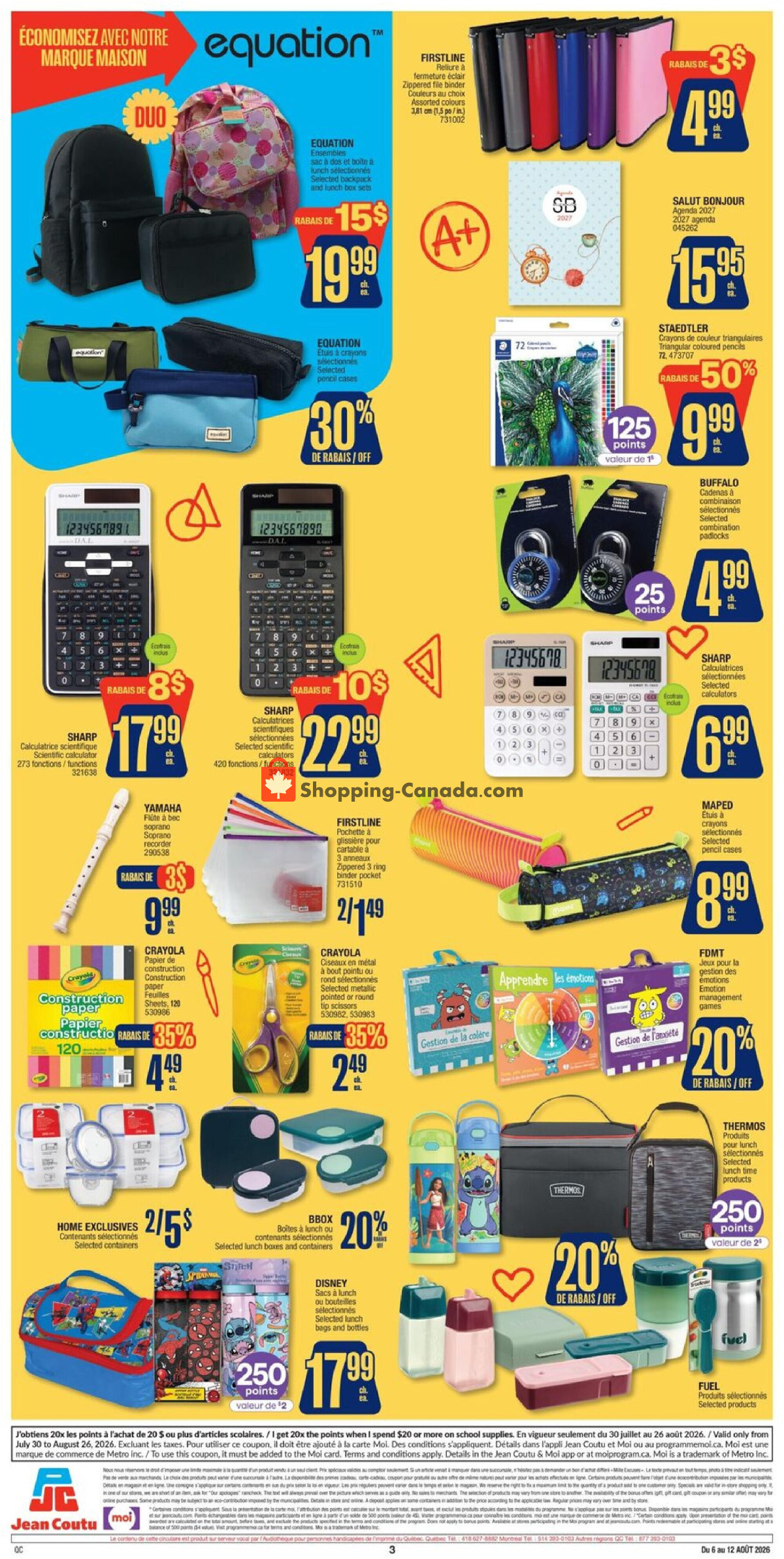Jean Coutu Pharmacy flyer from Thursday August 6, 2026 to Wednesday August 12, 2026 - page 3