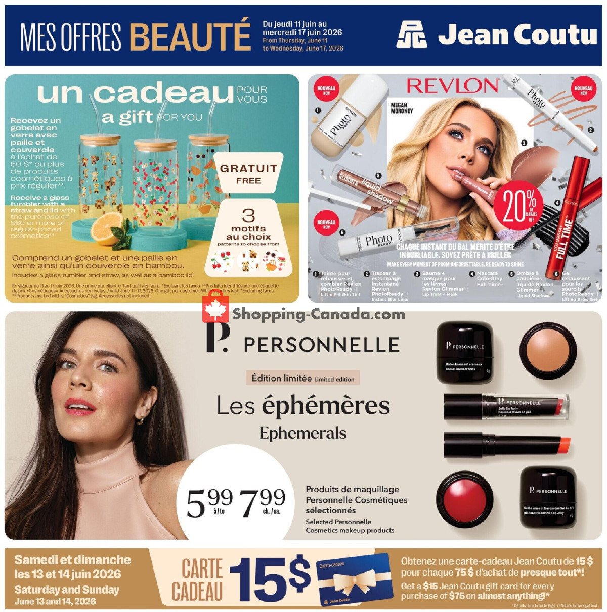 Jean Coutu Pharmacy flyer from Thursday June 11, 2026 to Wednesday June 17, 2026 - page 1