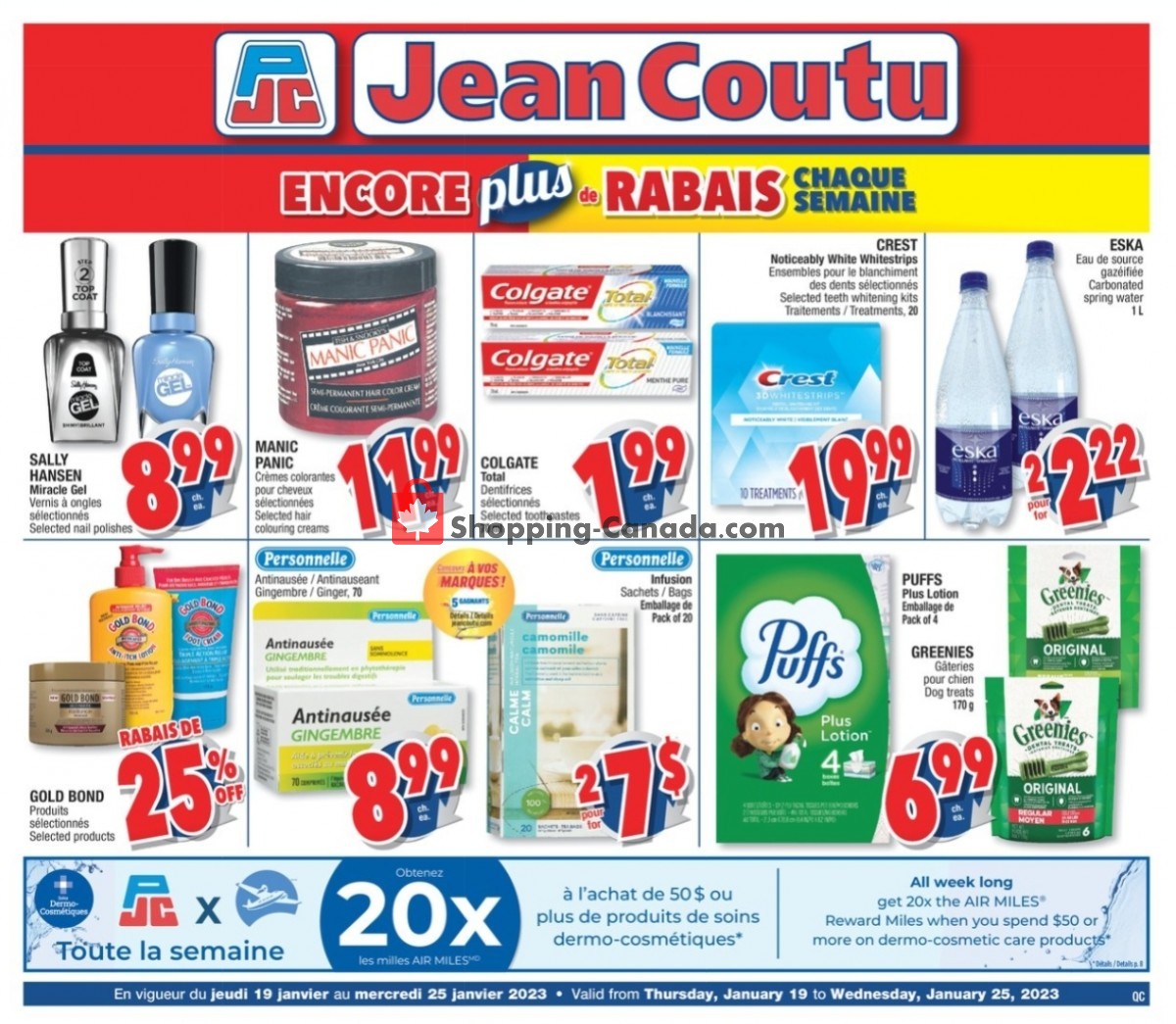 Jean Coutu Pharmacy flyer from Thursday January 19, 2023 to Wednesday January 25, 2023 - page 1