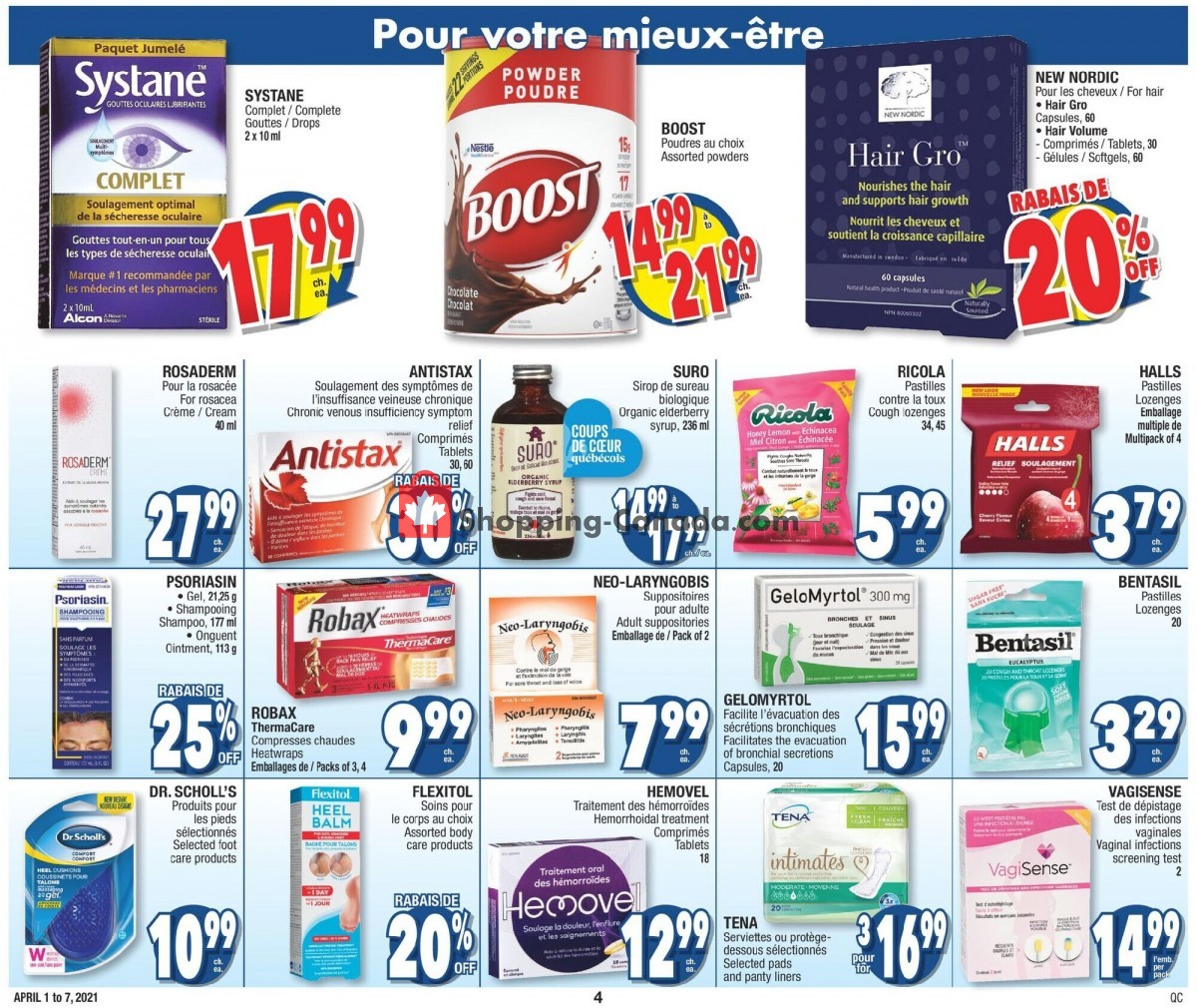 Jean Coutu Pharmacy flyer from Thursday April 1, 2021 to Wednesday April 7, 2021 - page 4