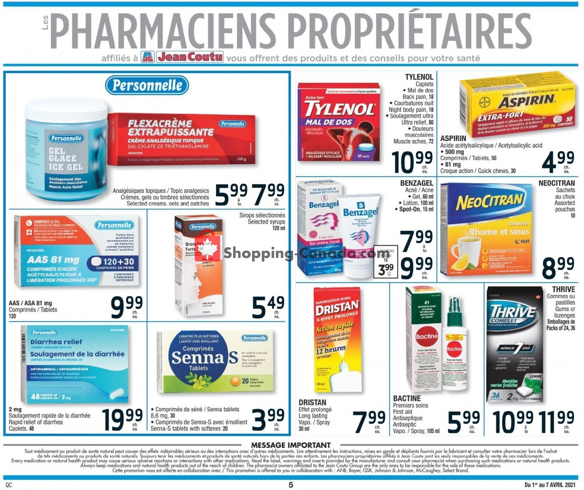 Jean Coutu Pharmacy flyer from Thursday April 1, 2021 to Wednesday April 7, 2021 - page 5