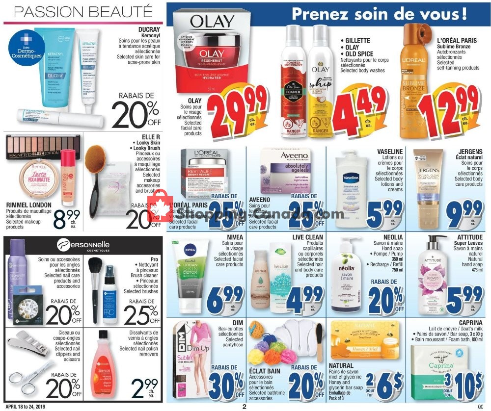 Jean Coutu Pharmacy flyer from Thursday April 18, 2019 to Wednesday April 24, 2019 - page 2