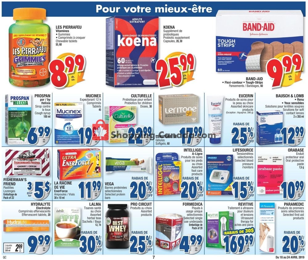 Jean Coutu Pharmacy flyer from Thursday April 18, 2019 to Wednesday April 24, 2019 - page 7