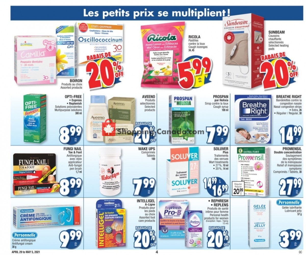 Jean Coutu Pharmacy flyer from Thursday April 29, 2021 to Wednesday May 5, 2021 - page 4