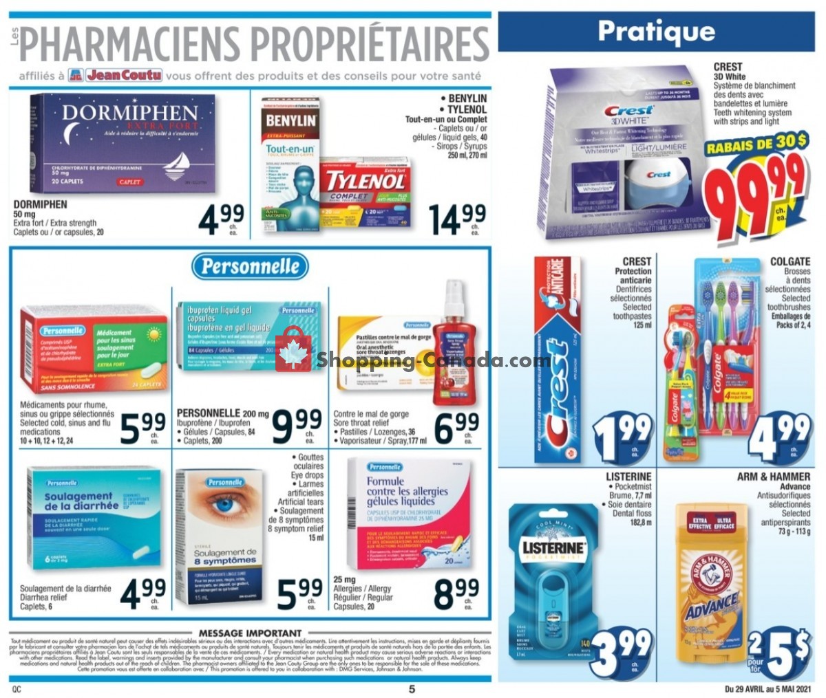 Jean Coutu Pharmacy flyer from Thursday April 29, 2021 to Wednesday May 5, 2021 - page 5