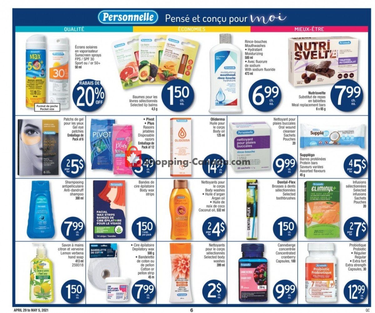 Jean Coutu Pharmacy flyer from Thursday April 29, 2021 to Wednesday May 5, 2021 - page 6