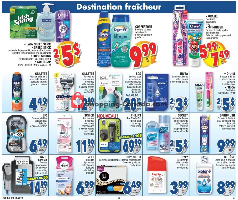 Jean Coutu Pharmacy flyer from Thursday August 8, 2019 to Wednesday August 14, 2019 - page 4