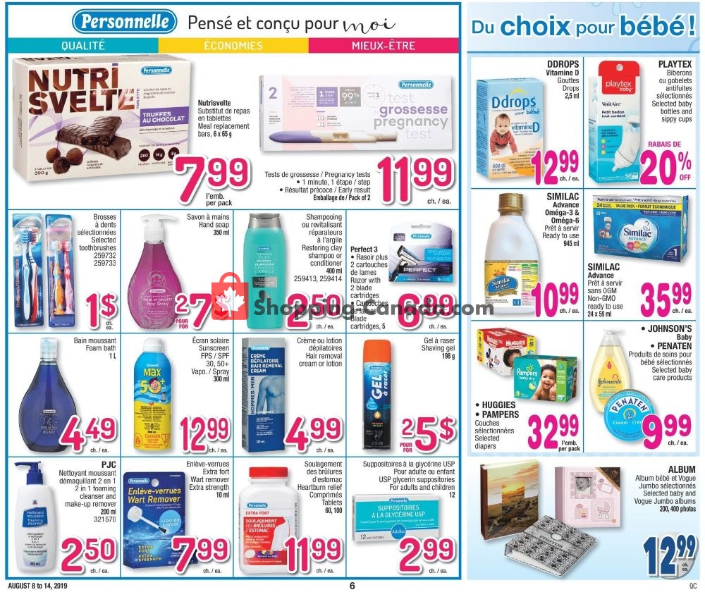 Jean Coutu Pharmacy flyer from Thursday August 8, 2019 to Wednesday August 14, 2019 - page 6