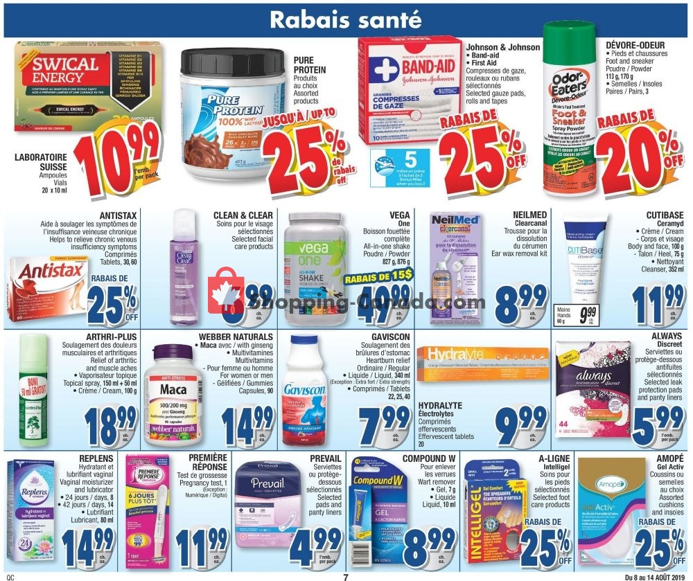 Jean Coutu Pharmacy flyer from Thursday August 8, 2019 to Wednesday August 14, 2019 - page 7