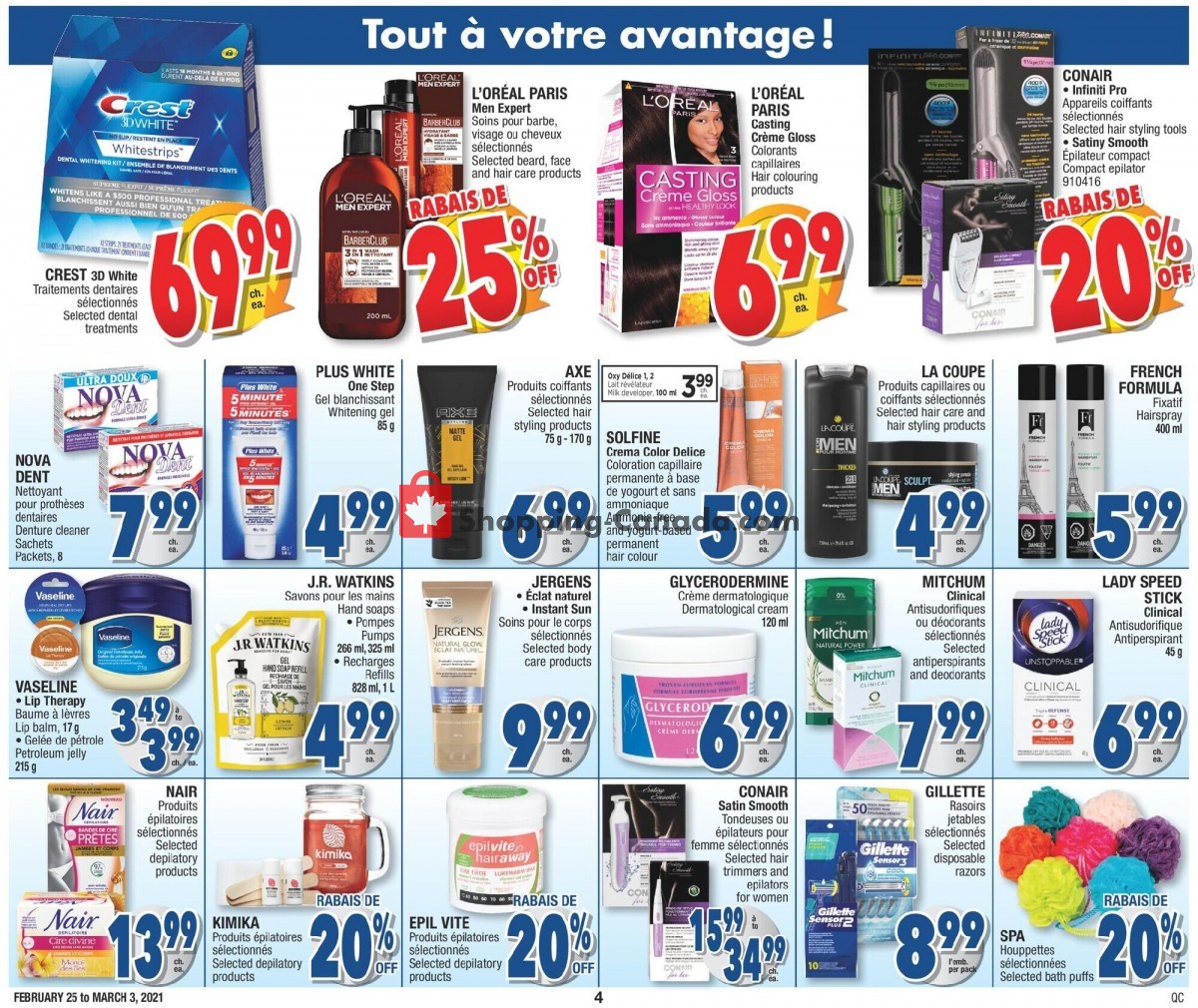 Jean Coutu Pharmacy flyer from Thursday February 25, 2021 to Wednesday March 3, 2021 - page 4