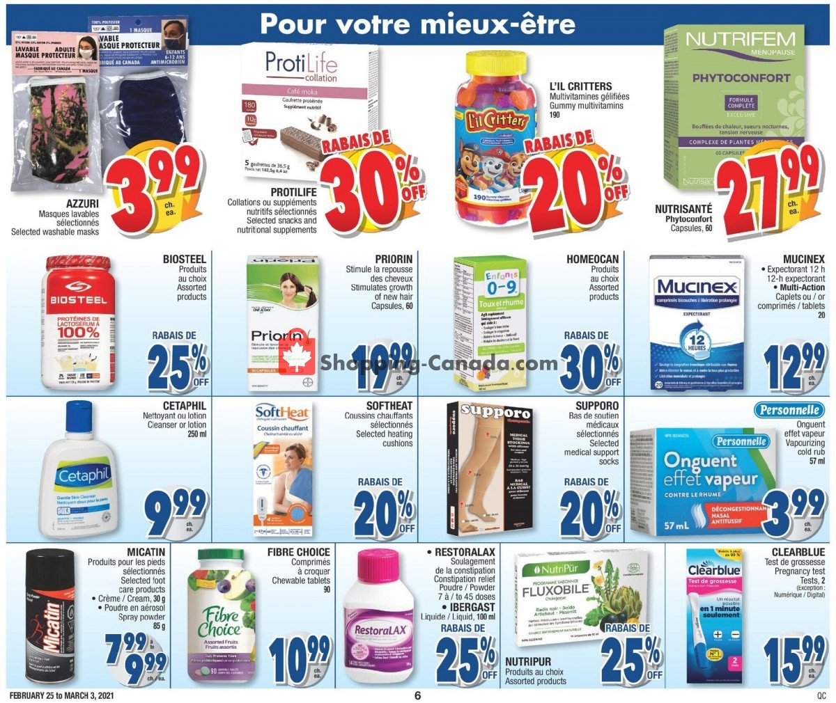 Jean Coutu Pharmacy flyer from Thursday February 25, 2021 to Wednesday March 3, 2021 - page 6