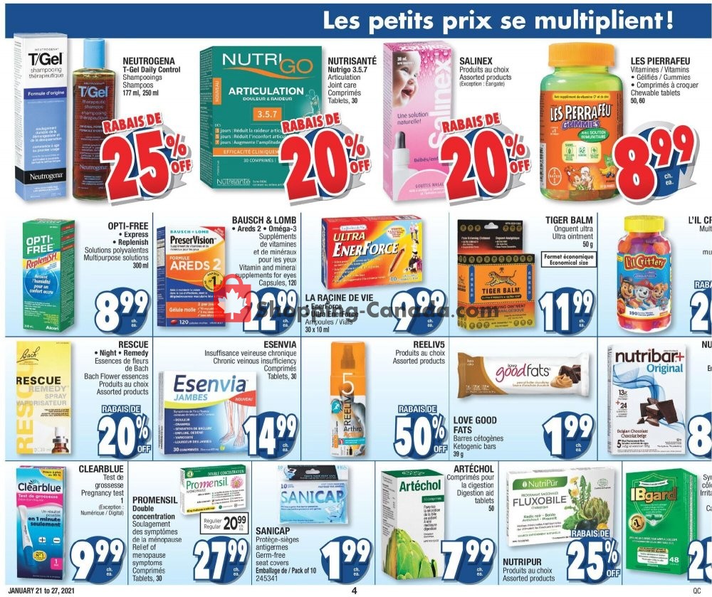 Jean Coutu Pharmacy flyer from Thursday January 21, 2021 to Wednesday January 27, 2021 - page 4