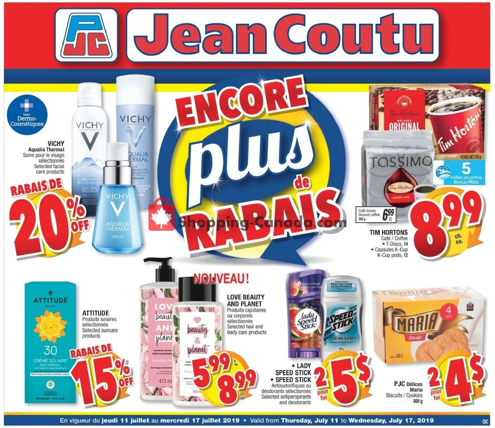 Jean Coutu Pharmacy flyer from Thursday July 11, 2019 to Wednesday July 17, 2019 - page 1