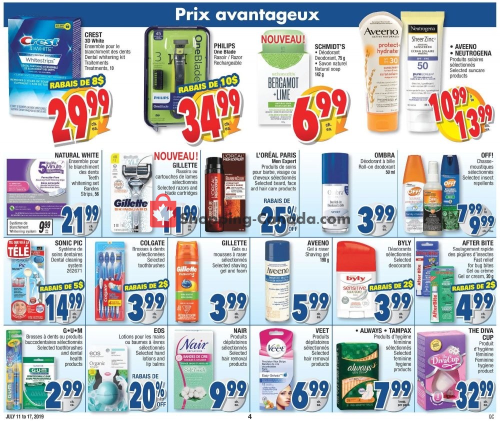 Jean Coutu Pharmacy flyer from Thursday July 11, 2019 to Wednesday July 17, 2019 - page 4