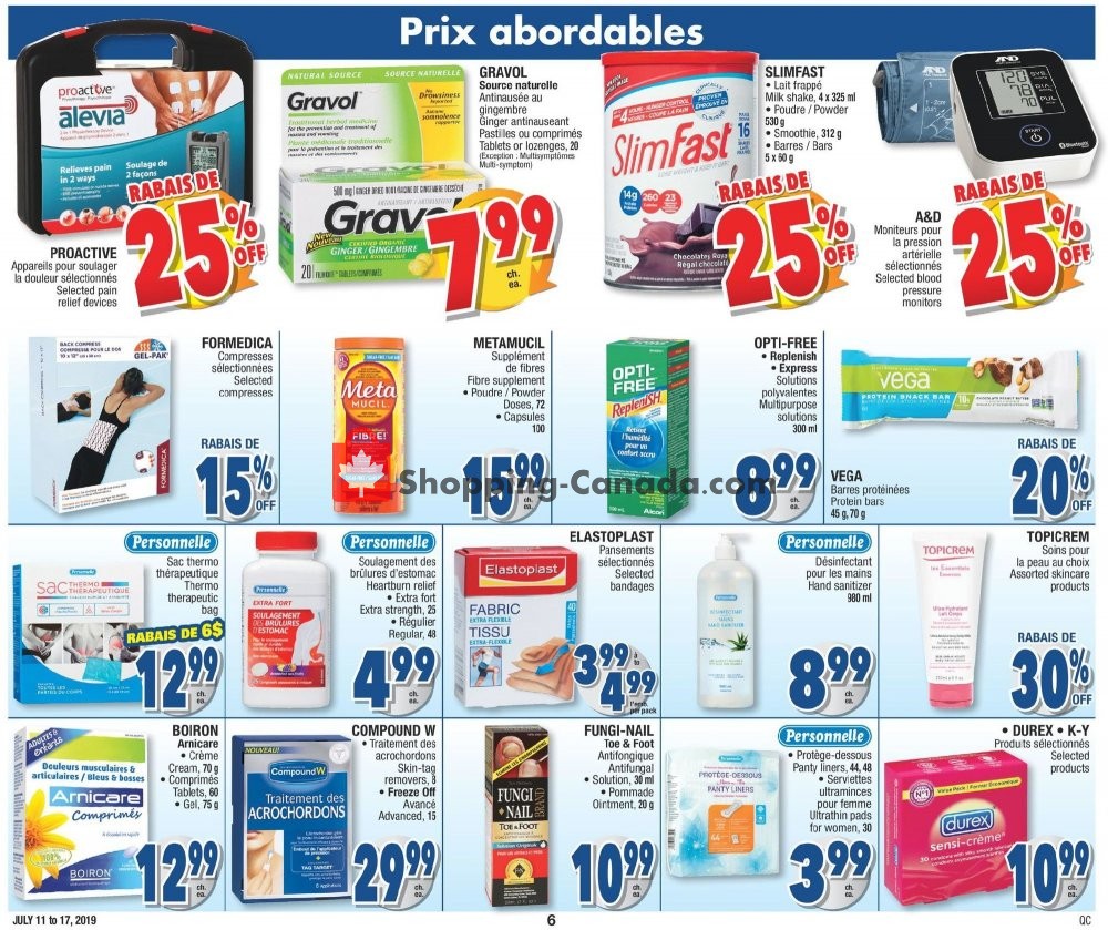 Jean Coutu Pharmacy flyer from Thursday July 11, 2019 to Wednesday July 17, 2019 - page 6