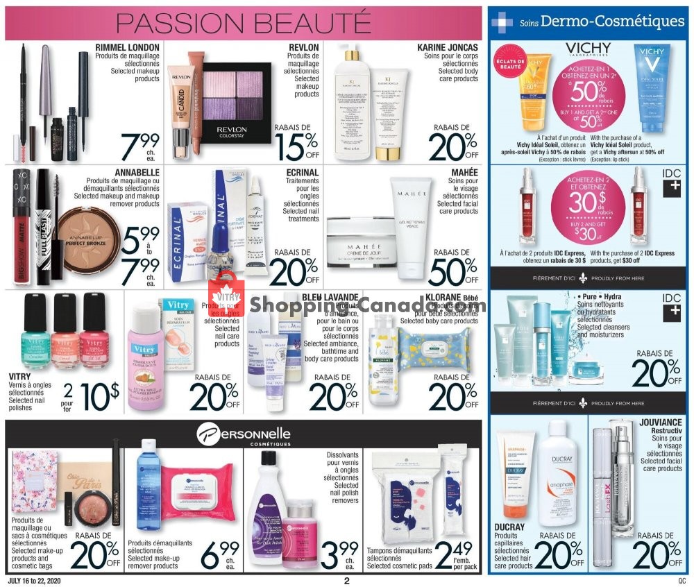 Jean Coutu Pharmacy flyer from Thursday July 16, 2020 to Wednesday July 22, 2020 - page 2
