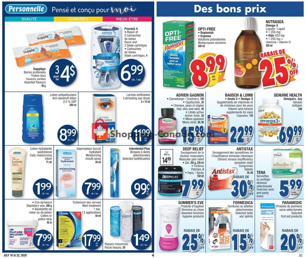 Jean Coutu Pharmacy flyer from Thursday July 16, 2020 to Wednesday July 22, 2020 - page 4
