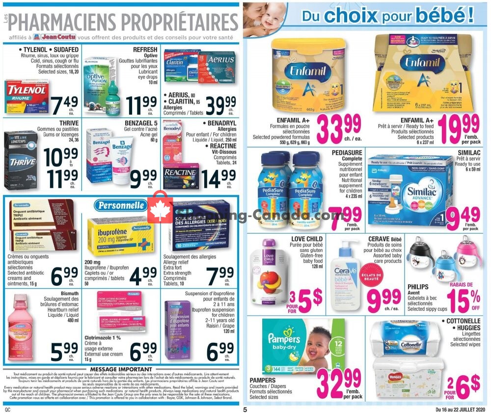 Jean Coutu Pharmacy flyer from Thursday July 16, 2020 to Wednesday July 22, 2020 - page 5