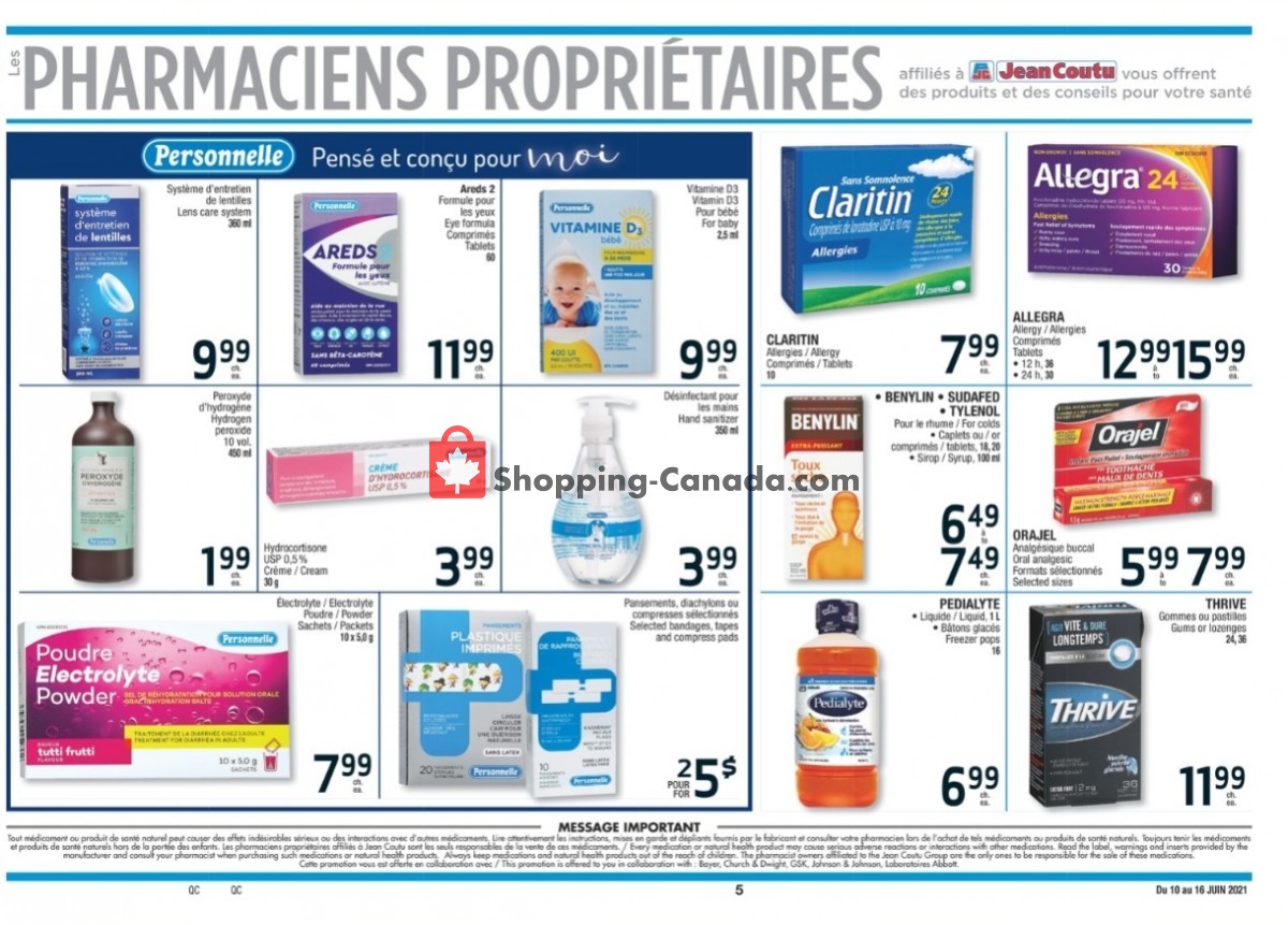 Jean Coutu Pharmacy flyer from Thursday June 10, 2021 to Wednesday June 16, 2021 - page 5