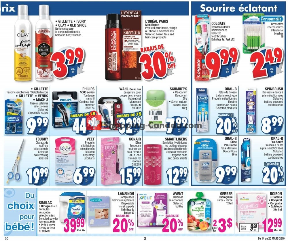 Jean Coutu Pharmacy flyer from Thursday March 14, 2019 to Wednesday March 20, 2019 - page 3
