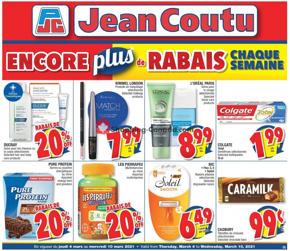 Jean Coutu Pharmacy flyer from Thursday March 4, 2021 to Wednesday March 10, 2021 - page 1