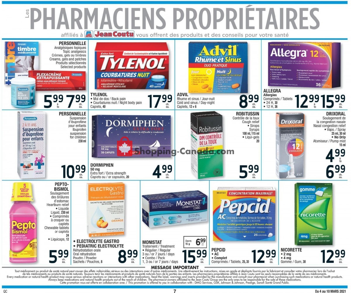 Jean Coutu Pharmacy flyer from Thursday March 4, 2021 to Wednesday March 10, 2021 - page 7